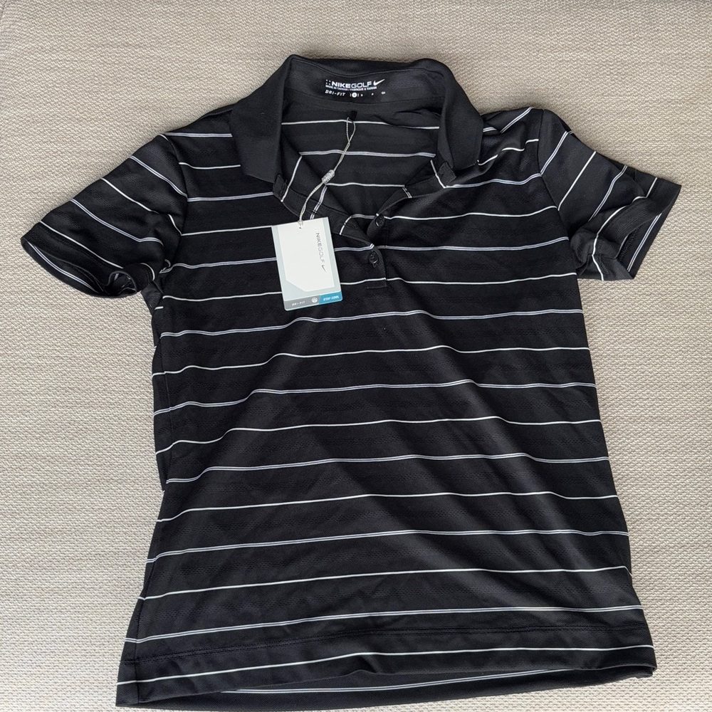 Under Armour Black Polo with White Stripes